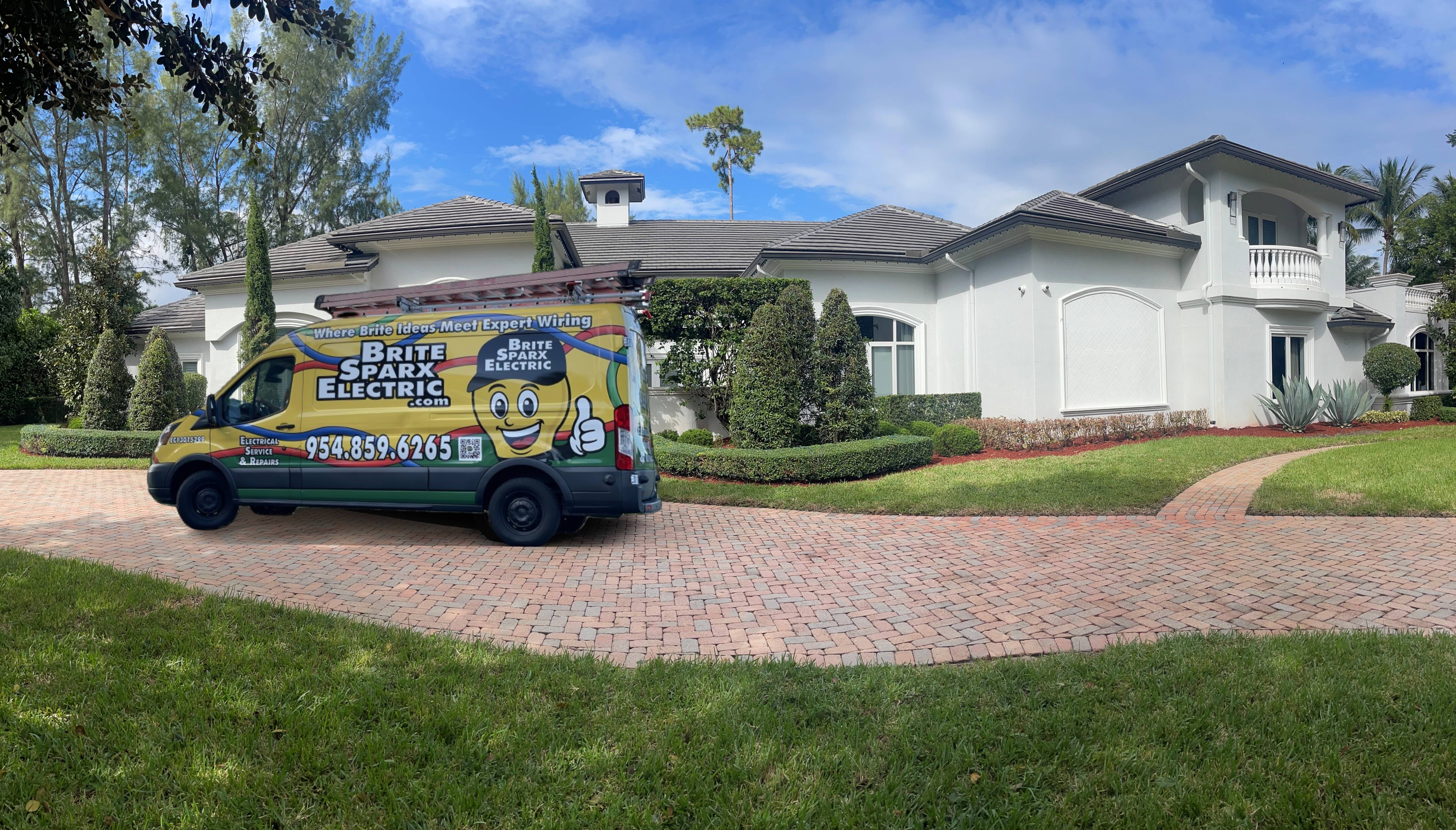 Modern house with electrical work